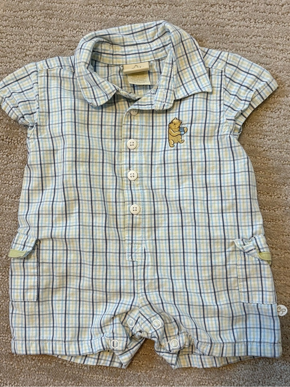 Classic Pooh plaid shortall